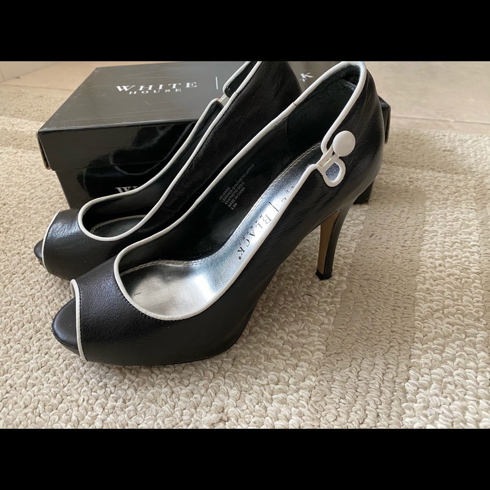 White House Black Market open toe heels 6.5